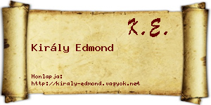 Király Edmond névjegykártya